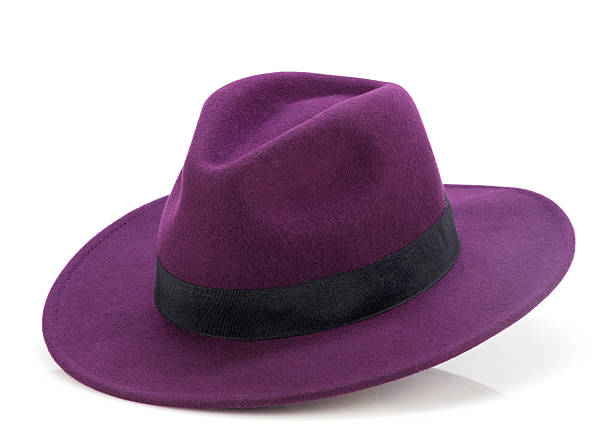 istock Women's purple panama hat 522802053