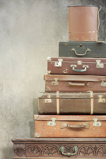 istock Vintage dresser with suitcase 522802241