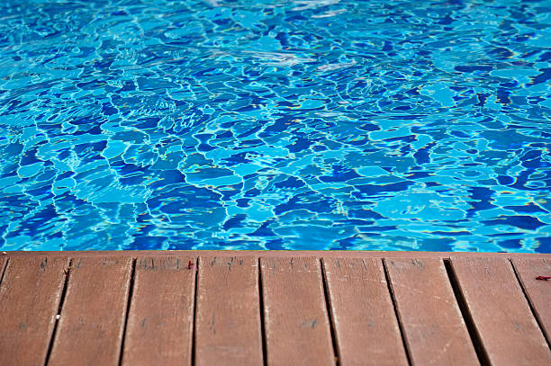 istock blue swimming pool with wood flooring stripes summer vacation 522802717