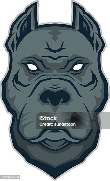 Pitbull Head Mascot Stock Illustration - Download Image Now - Aggression, Anger, Animal