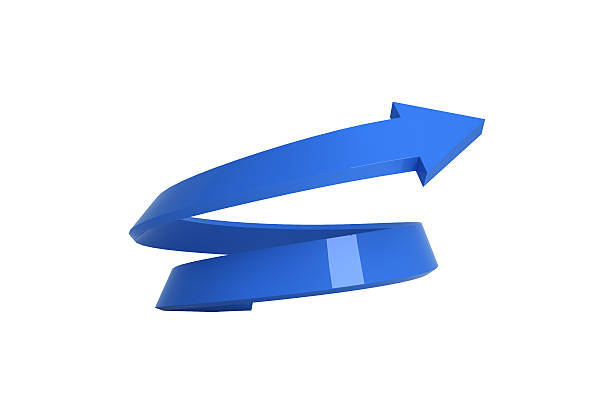 3d illustration of spiral arrow rising