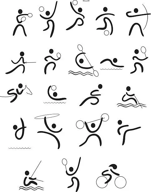 Vector illustration of Sports linear pictogram