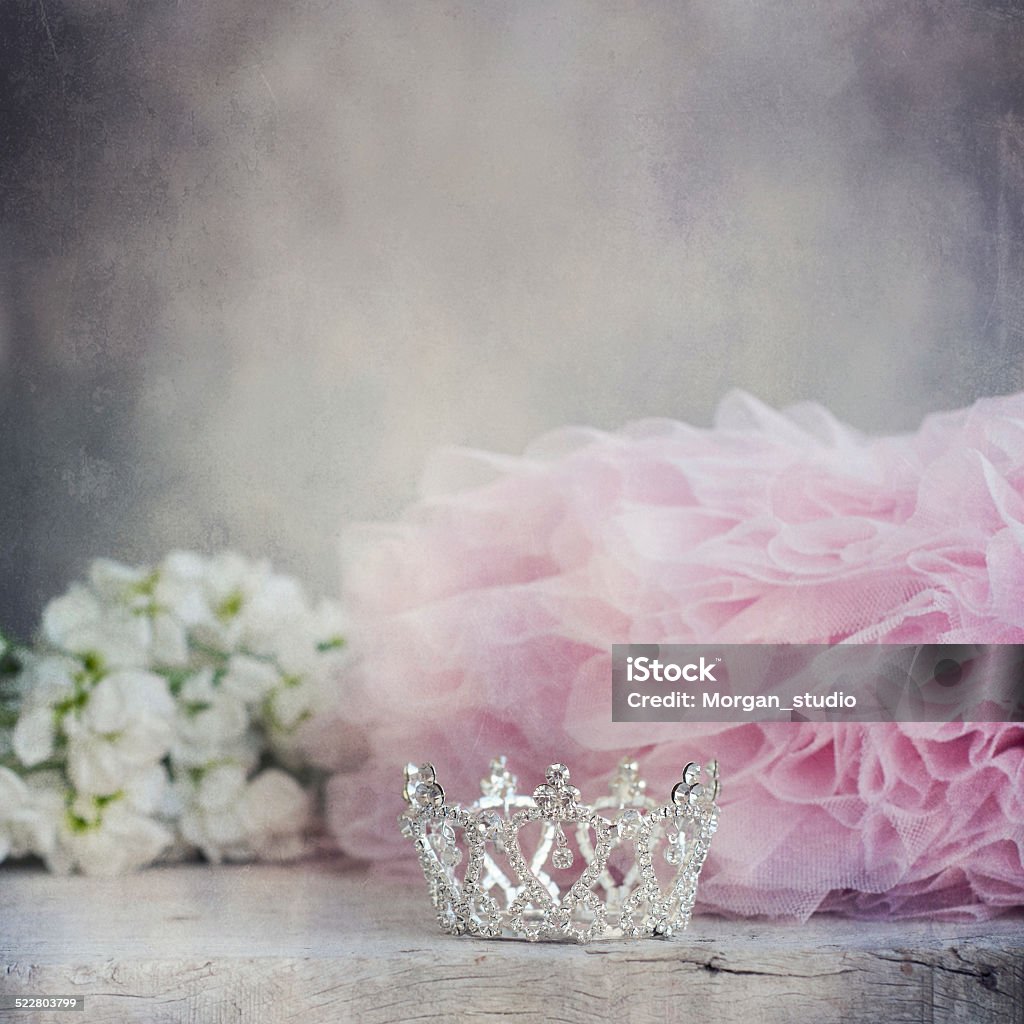 Little girls shiny crown Artificial Stock Photo
