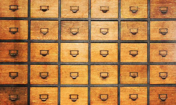 istock Apothecary wood chest with drawers 522805654