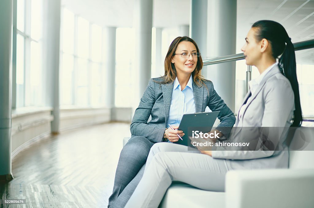 Interview Hr manager holding job interview with a female candidate Interview - Event Stock Photo