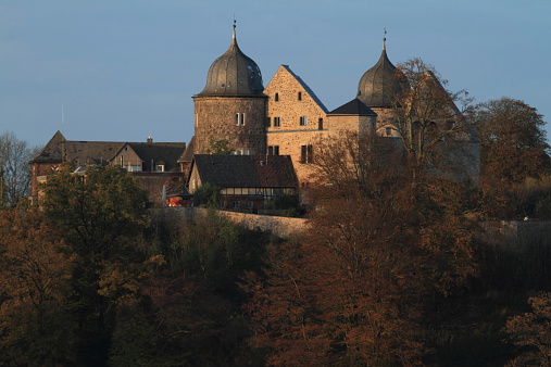 Sababurg, Germany - November 1, 2014: The Castle of Sababurg in the Autum Forest of Reinhardswald