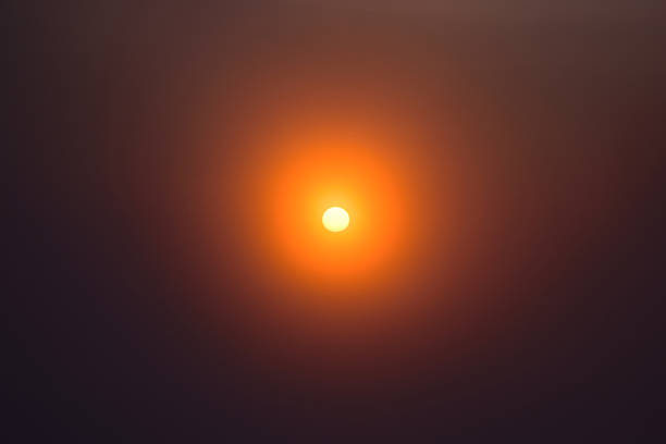 istock Big red star Sun. Sunset over the horizon. 522814353