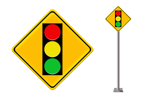 traffic light over sign
