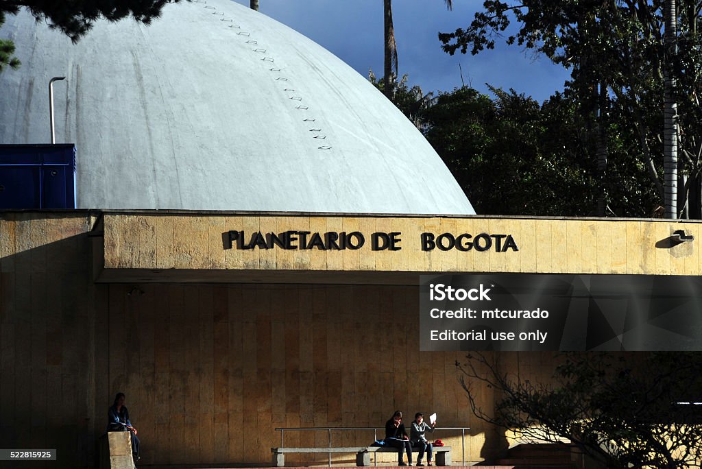 Bogota Planetarium, Colombia Bogotá, Colombia - September 10, 2009: people rest outside Bogota Planetarium Architectural Dome Stock Photo