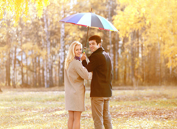 istock Autumn, love, relationships and people concept - lovely young co 522816413