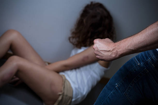 istock Beaten women on a floor 522818083