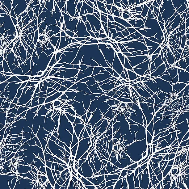 Vector illustration of Texture branches seamless pattern