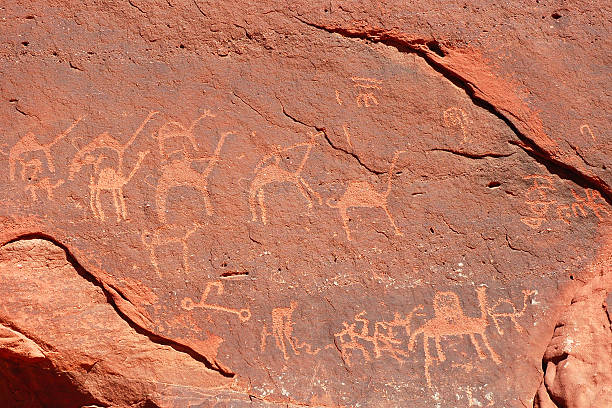 istock Ancient drawings in Wadi Rum, Jordan. 522835803