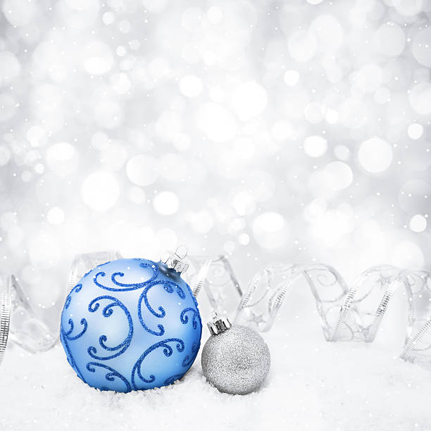 istock Decorative christmas background with bokeh lights and snowflakes 522836291