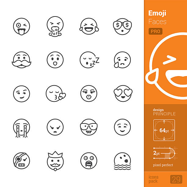 ilustraciones, imágenes clip art, dibujos animados e iconos de stock de emoción cara vector de iconos-pro pack - adulador