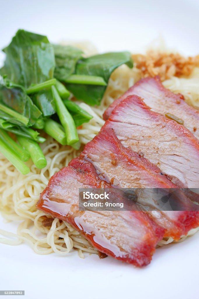 Asian Egg Noodle With Roasted Pork Stock Photo - Download Image Now