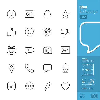 Chat & Message related single line icons pack.