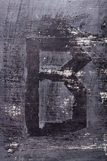 Black grunge alphabet. Letter B