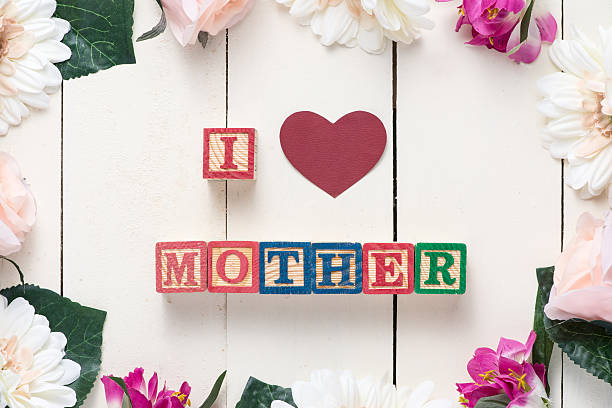 I love mother message with rustic flowers frame