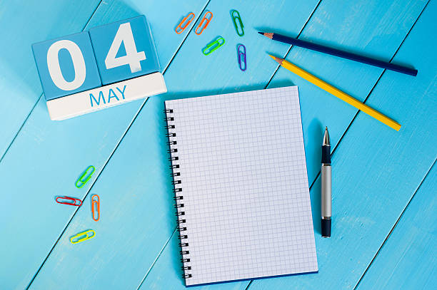 istock May 4th. Image of may 4 wooden color calendar on 522852304