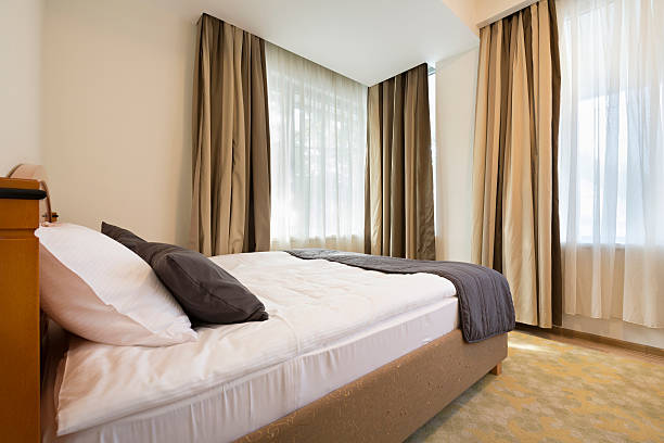 istock Interior of a double bed hotel room 522855722