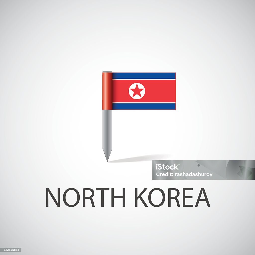 North Korea flag pin North Korea flag pin, isolated on light background Asia stock vector