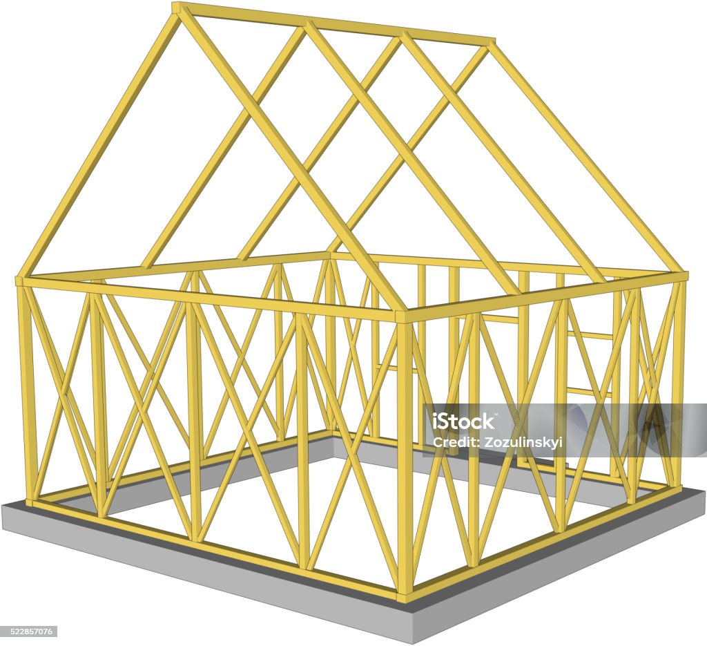 Vector Built Structure Vector Structure Of House In Construction Stock Illustration - Download ...