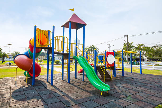 istock Colorful playground on yard in the park. 522861572