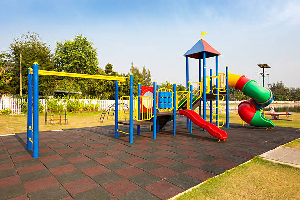 istock Colorful playground on yard in the park. 522861688