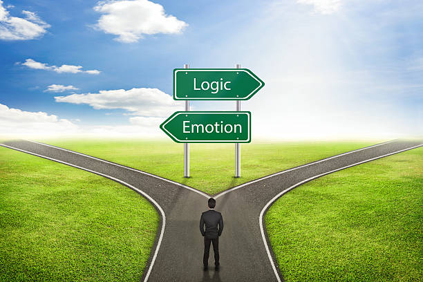 istock Businessman concept, Sign Emotion or Logic road. 522862430