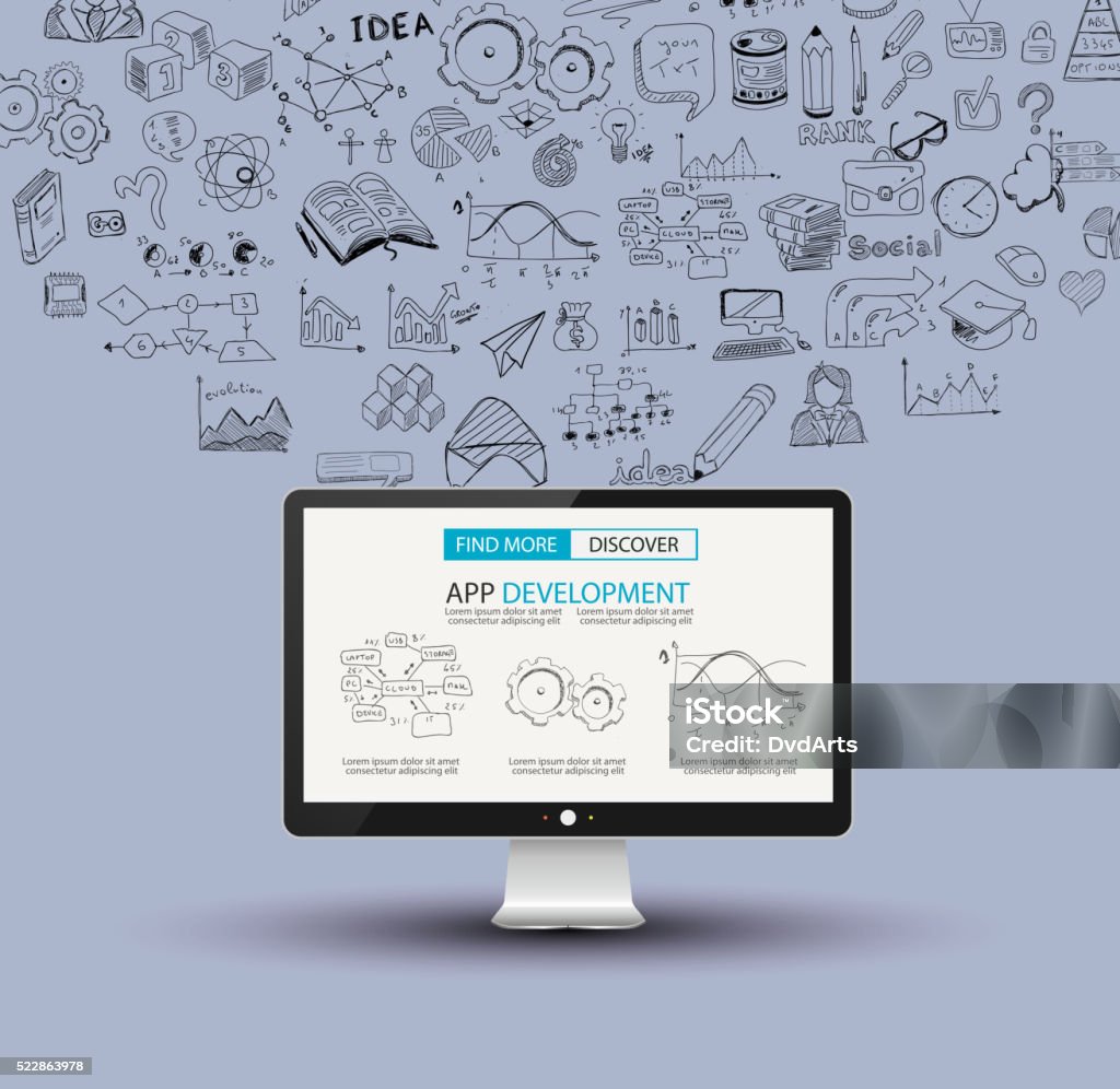 Development Background Designs App Development Concept Background With Doodle Design Style Stock ...
