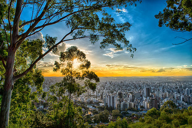 Sunset at the lookout point of mangabeiras neighborhood, Belo Horizonte - MG, Brazil.