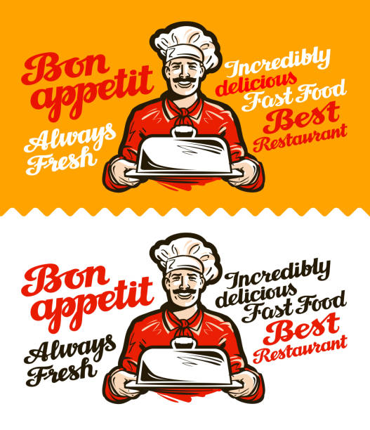 кафе, ресторан меню шаблона дизайна. векторная иллюстрация - bon appetite stock illustrations