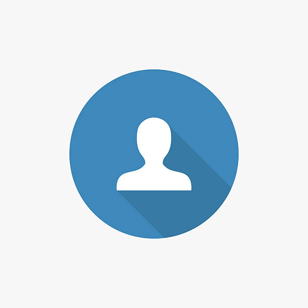profile Flat Blue Simple Icon with long shadow profile Flat Blue Simple Icon with long shadow, isolated on white background silhouette of the wifi icon stock illustrations