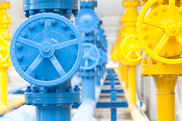 istock Valves at gas plant 522867805