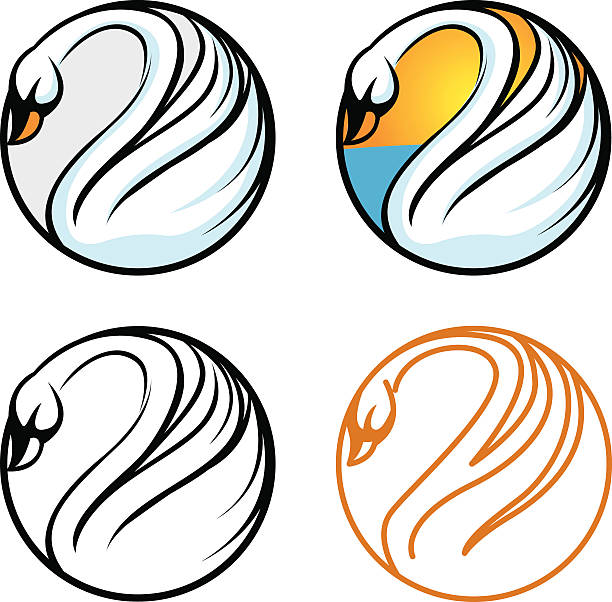 swan icons - ian stock illustrations