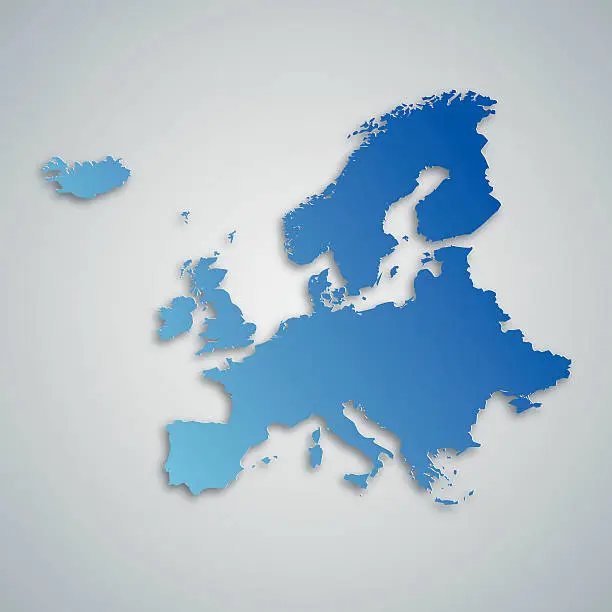 Vector illustration of Blue Europe Map