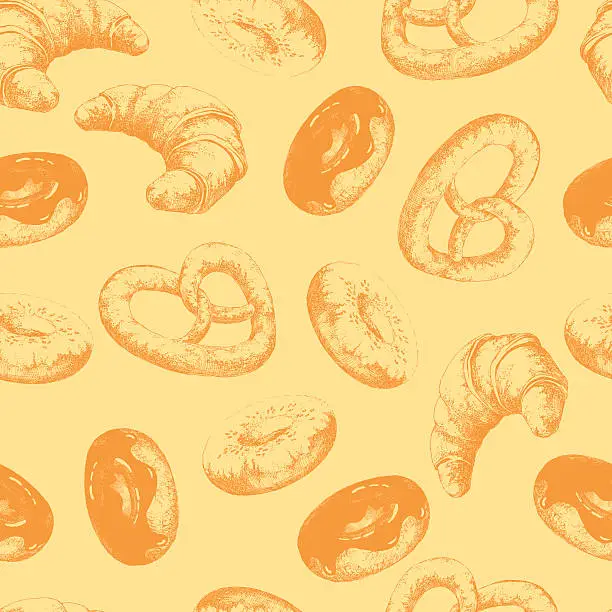 Vector illustration of Pastries seamless pattern