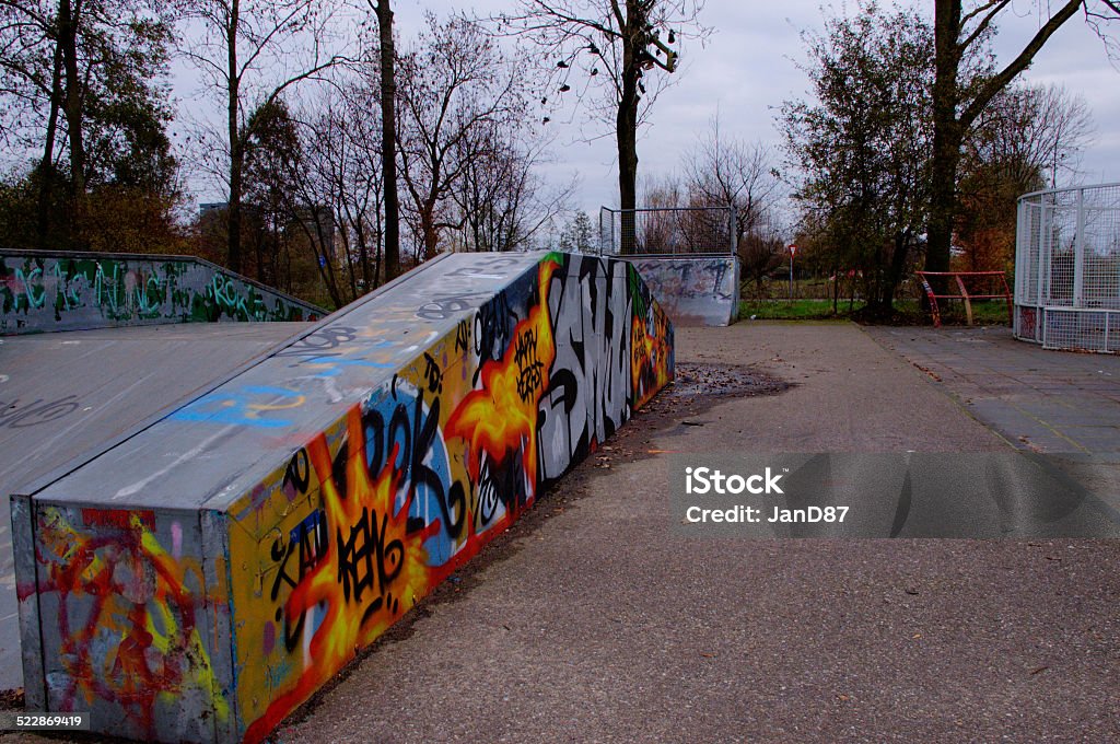 Skate ramp Skate ramp with graffity Abstract Stock Photo