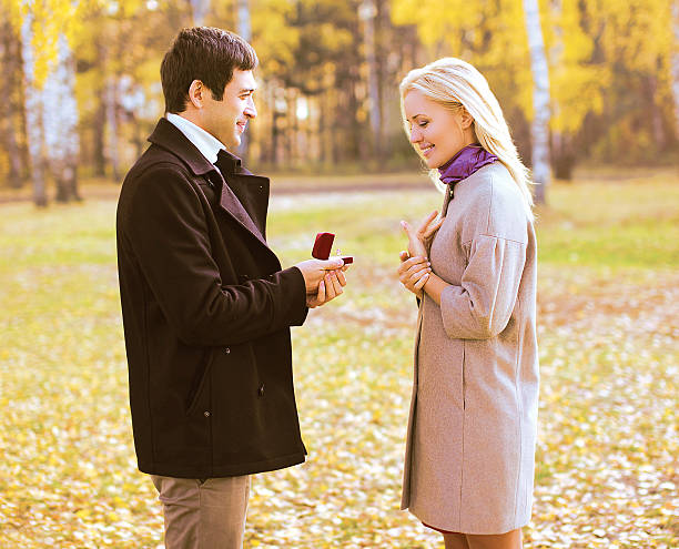 istock Love, couple, relationship and engagement concept - man proposin 522870721