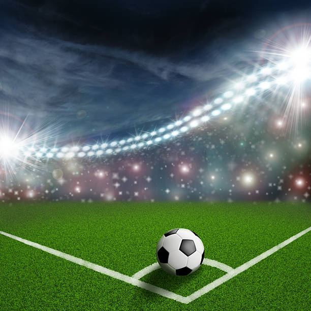 istock soccer ball on the green field corner 522870927