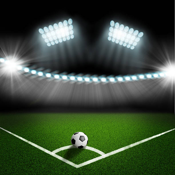 istock soccer ball on the green field corner 522870931
