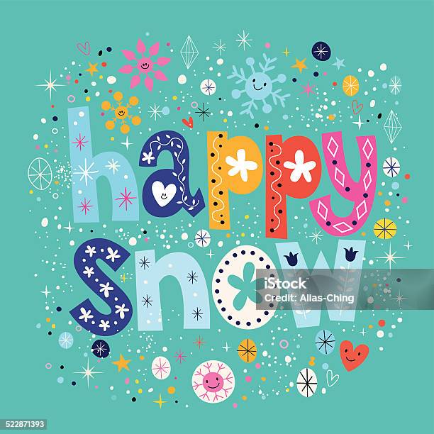 Happy Snow Stock Illustration - Download Image Now - Blue, Celebration, Day