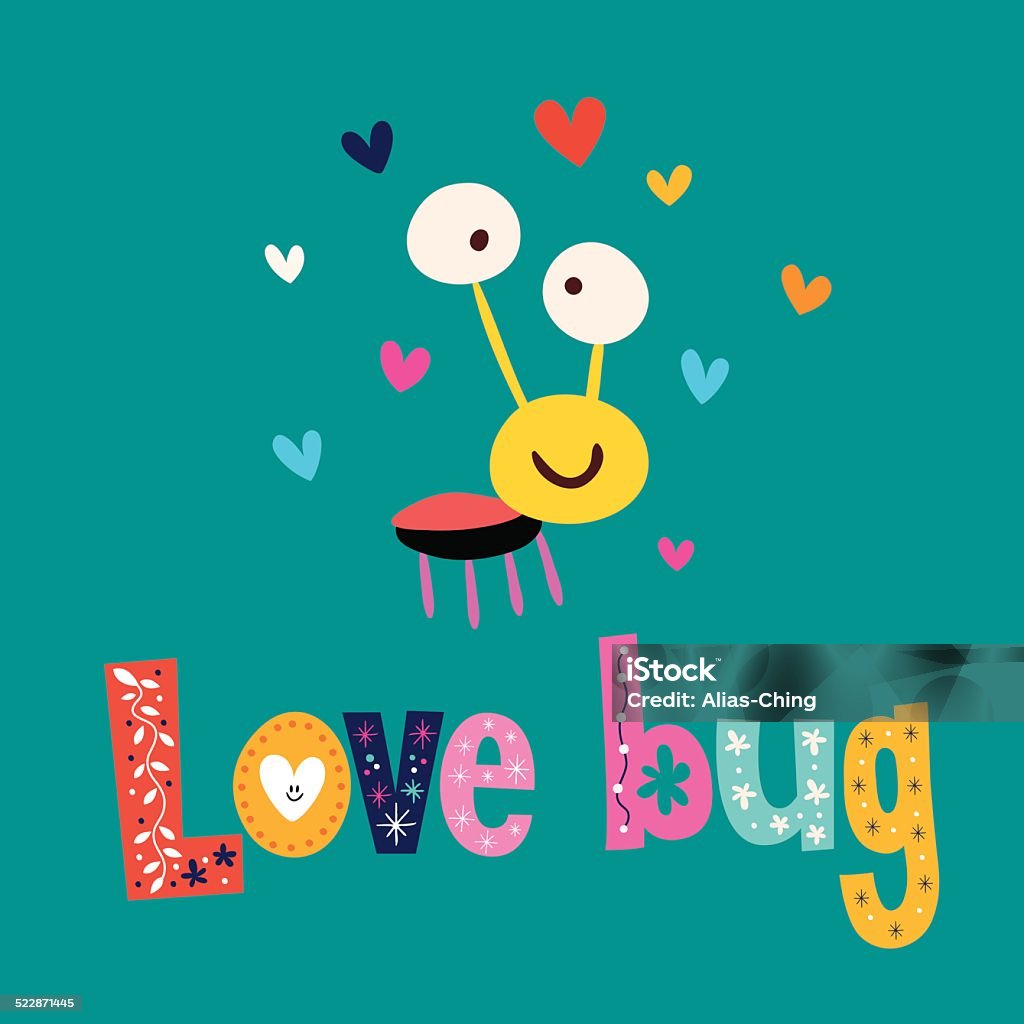 Love bug Love bug cute character Affectionate stock vector