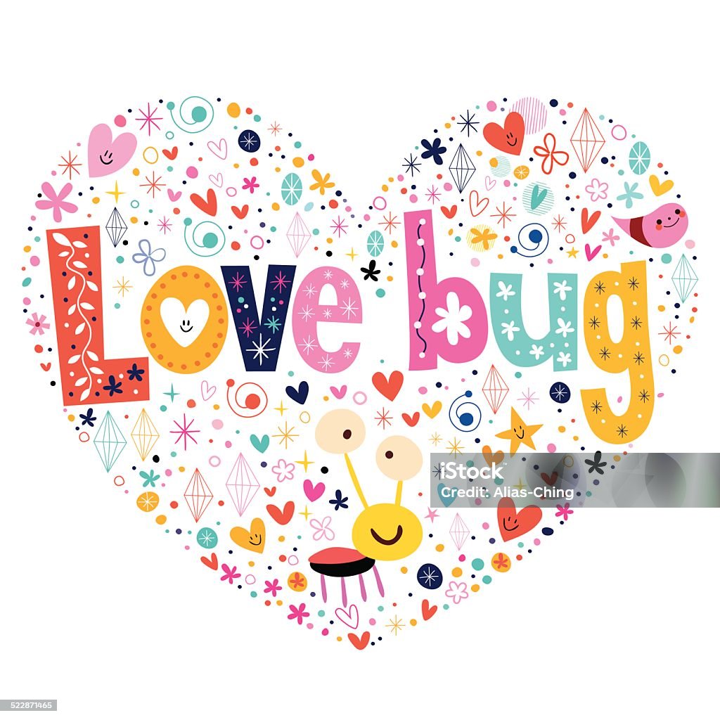 Love Bug Lettering Love Bug Stock Illustration - Download Image Now - Affectionate ...