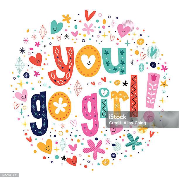 You Go Girl Card Stock Illustration - Download Image Now - Aspirations, Cartoon, Cheerful