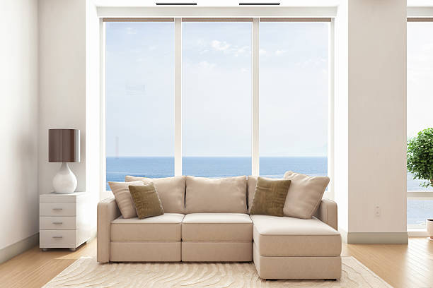 istock Modern Living Room With Ocean View 522872178