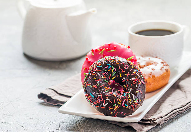 istock Fast food breakfast with donut 522872770