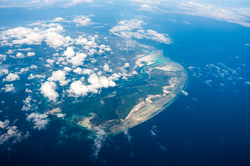 Aerial view on Pemba island, part of the Zanzibar Archipelago (Tanzania, Africa).