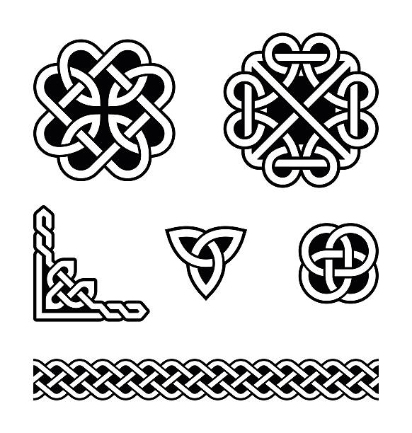 ケルトノットパターン-ベクトル - celtic culture tied knot woven pattern点のイラスト素材／クリップアート素材／マンガ素材／アイコン素材